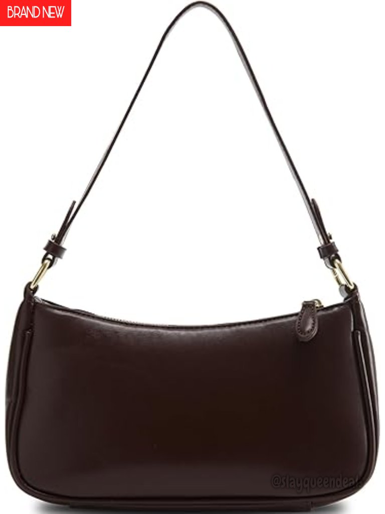 Vegan Leather Crescent Shoulder Bag Tote Handbag With 2 Removable Straps